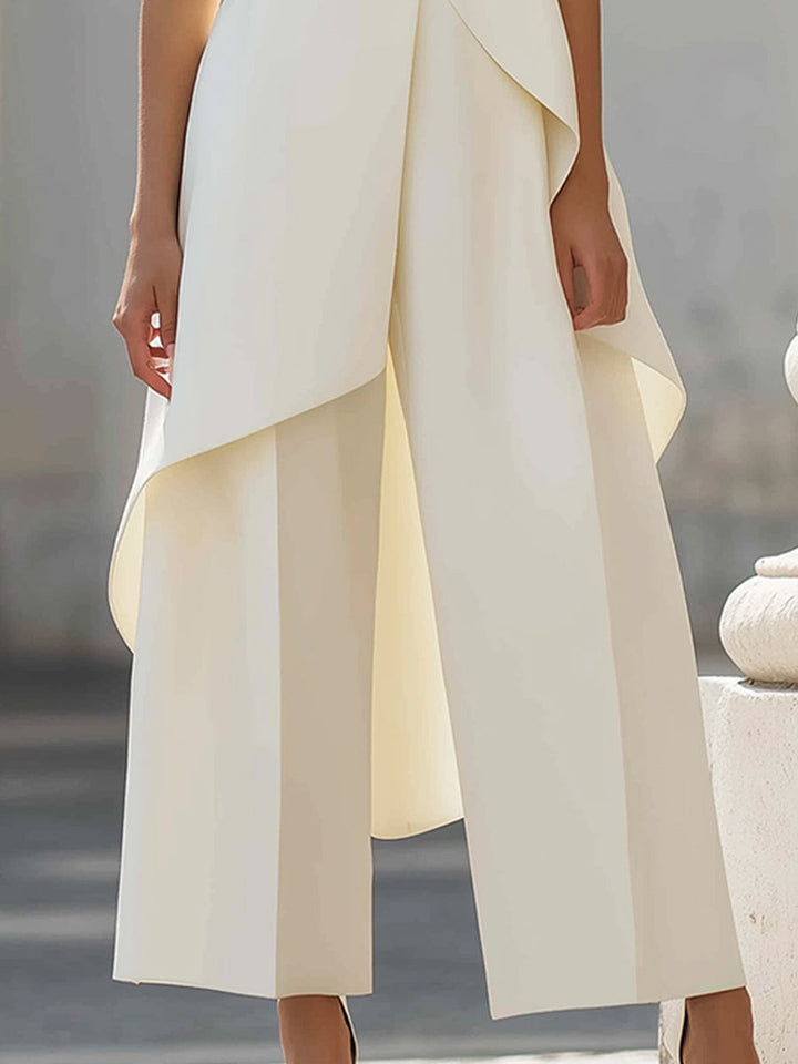 Iverra – Asymmetrischer gewebter Jumpsuit mit Front-Einsatz
