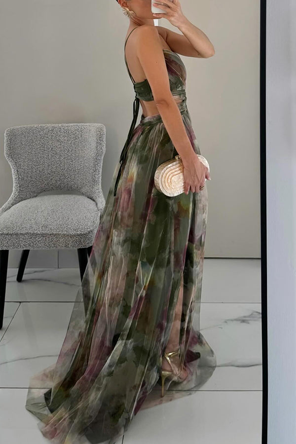 Sevira – Empire-Taille Chiffon-Maxikleid