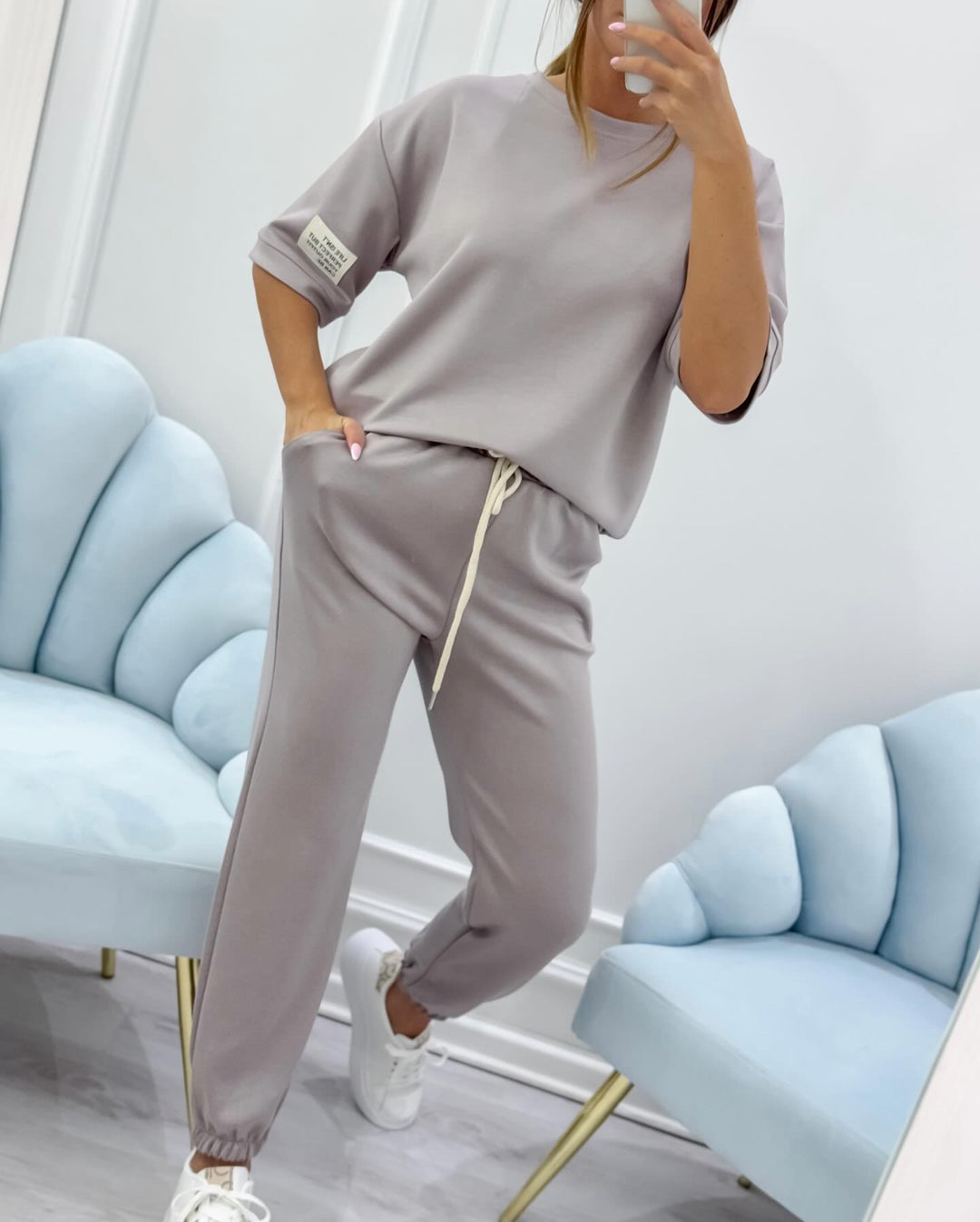 Nevira – Rundhals-Jersey-Set aus Top und Hose