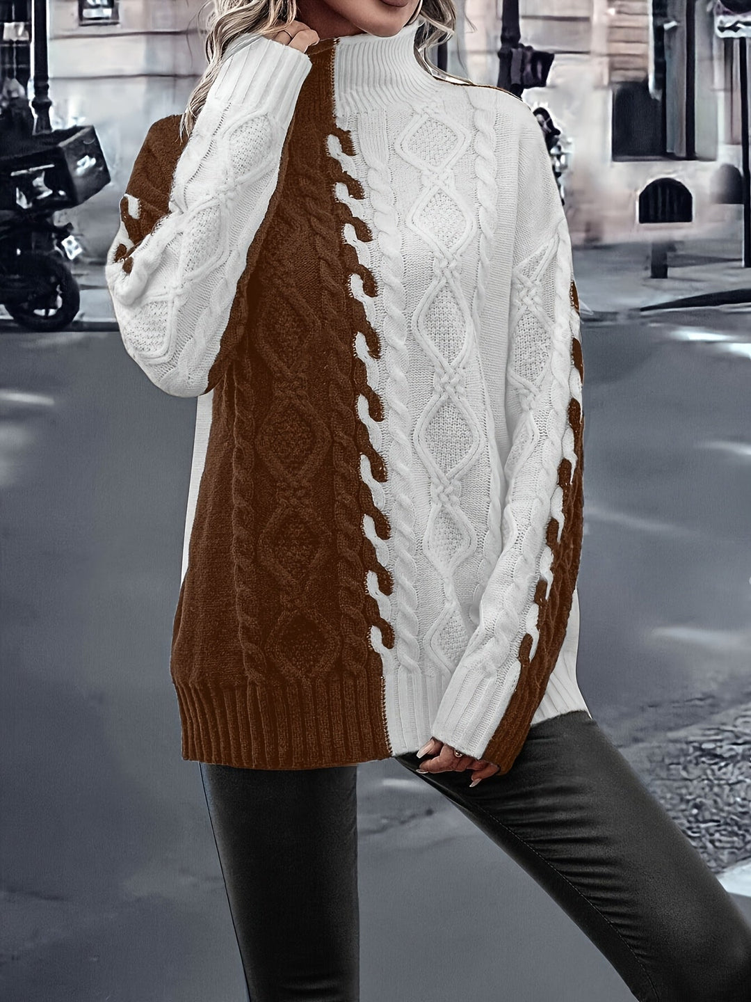 Vesina – Hochkragen-Strickpullover