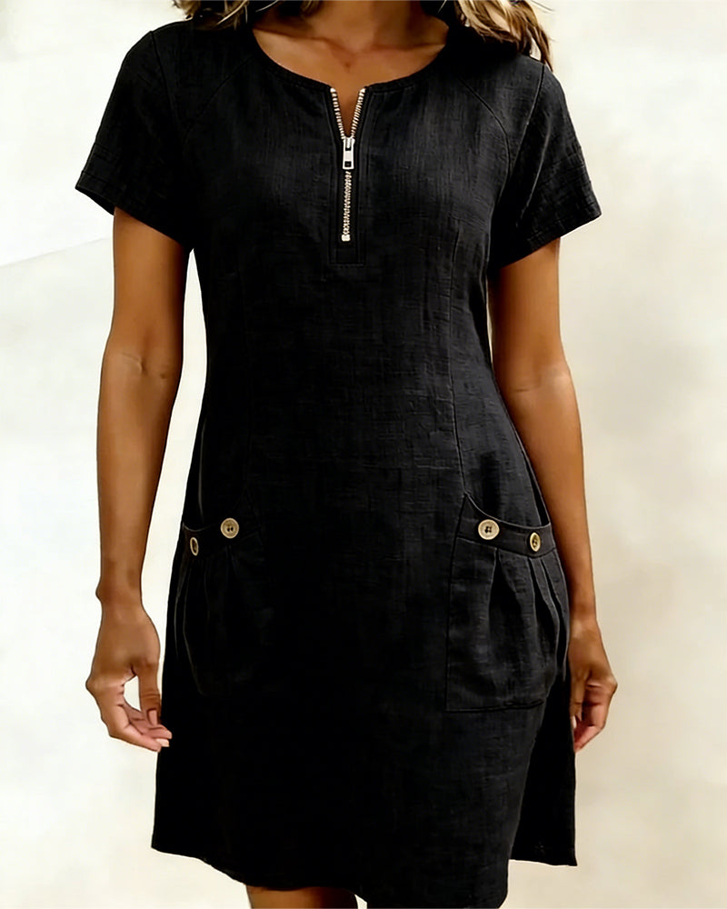 Renavi – A-Linienkleid aus Baumwoll-Leinen