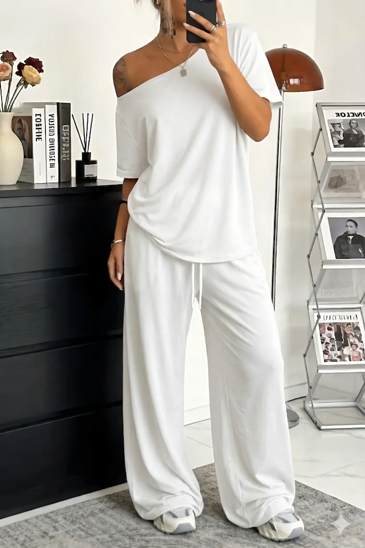 Talira – schulterfreies zweiteiliges Set