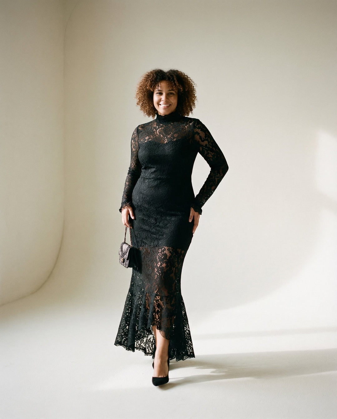 Meerjungfrauenschnitt Spitzen-Maxikleid