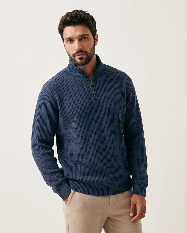Halbreißverschluss-Strickpullover