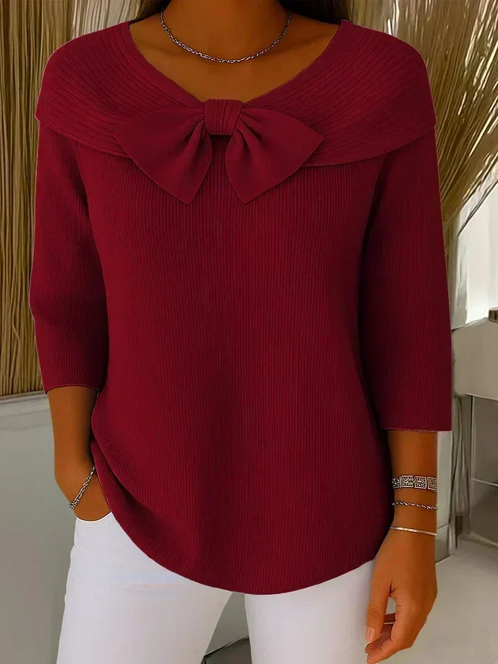 Reniva – Pullover mit Schleifenkragen