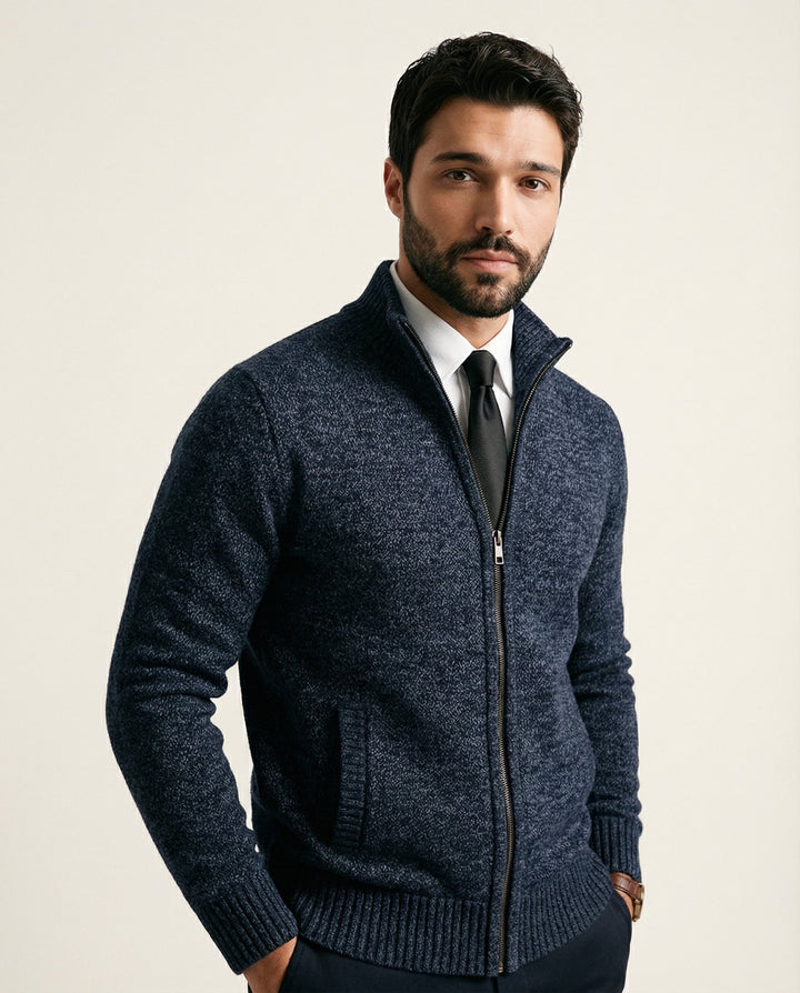Maßgeschneiderter Merino-Baumwoll-Strickcardigan