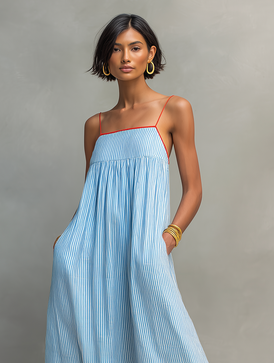Iverra – Drapiertes gewebtes Kleid