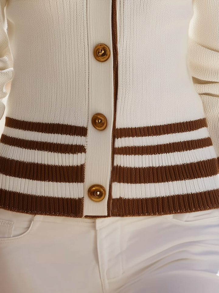 Novira – vertikal gestreifte Strickjacke