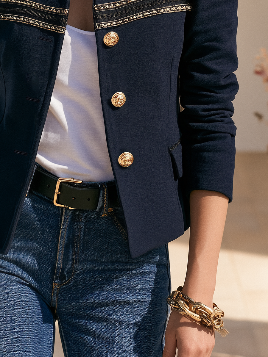 Nivara – Stehkragenjacke aus gewebtem Stoff