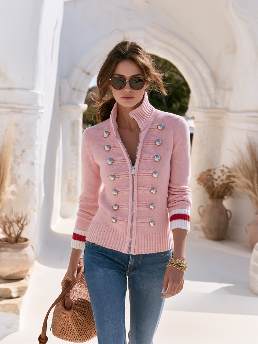 Mavira – Frontreißverschluss-Strickjacke