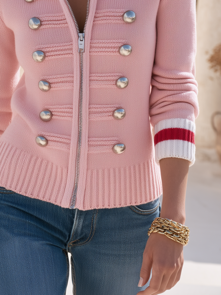 Mavira – Frontreißverschluss-Strickjacke