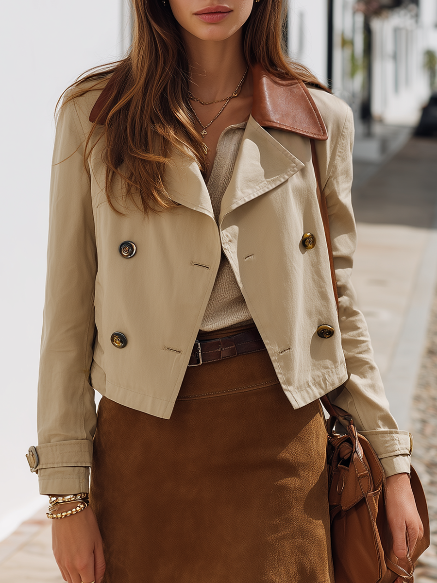 Mireva – Kurz geschnittener, gewebter Trenchcoat