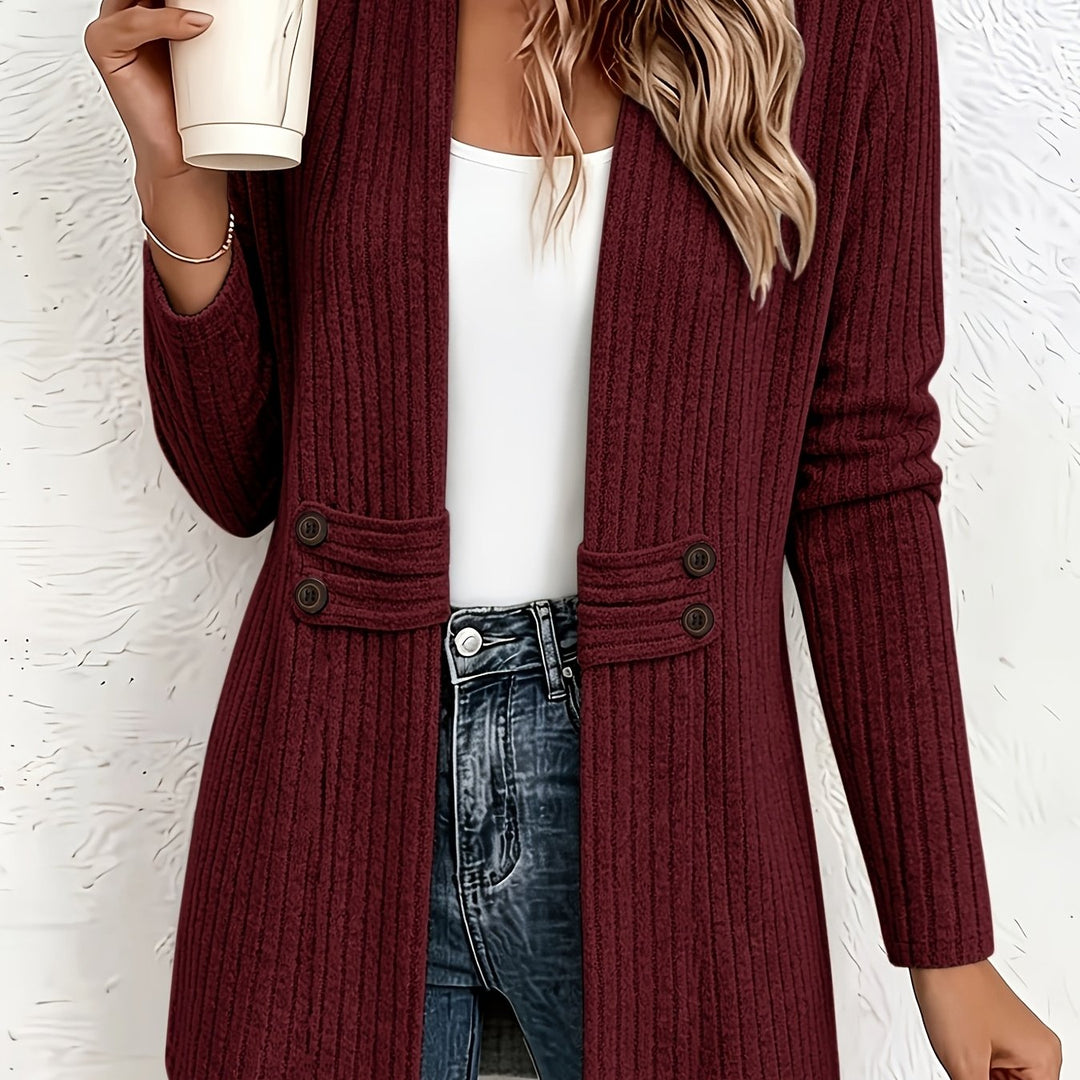 Velira – Doppelreihige Strickjacke