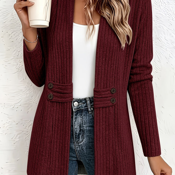 Velira – Doppelreihige Strickjacke