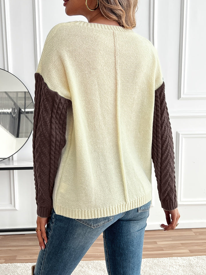 Nireva – Farbblock-Strickpullover