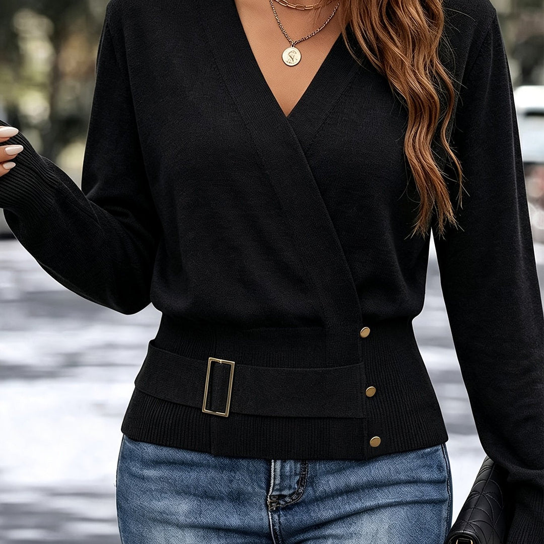 Calira – Kreuz-Ausschnitt-Pullover
