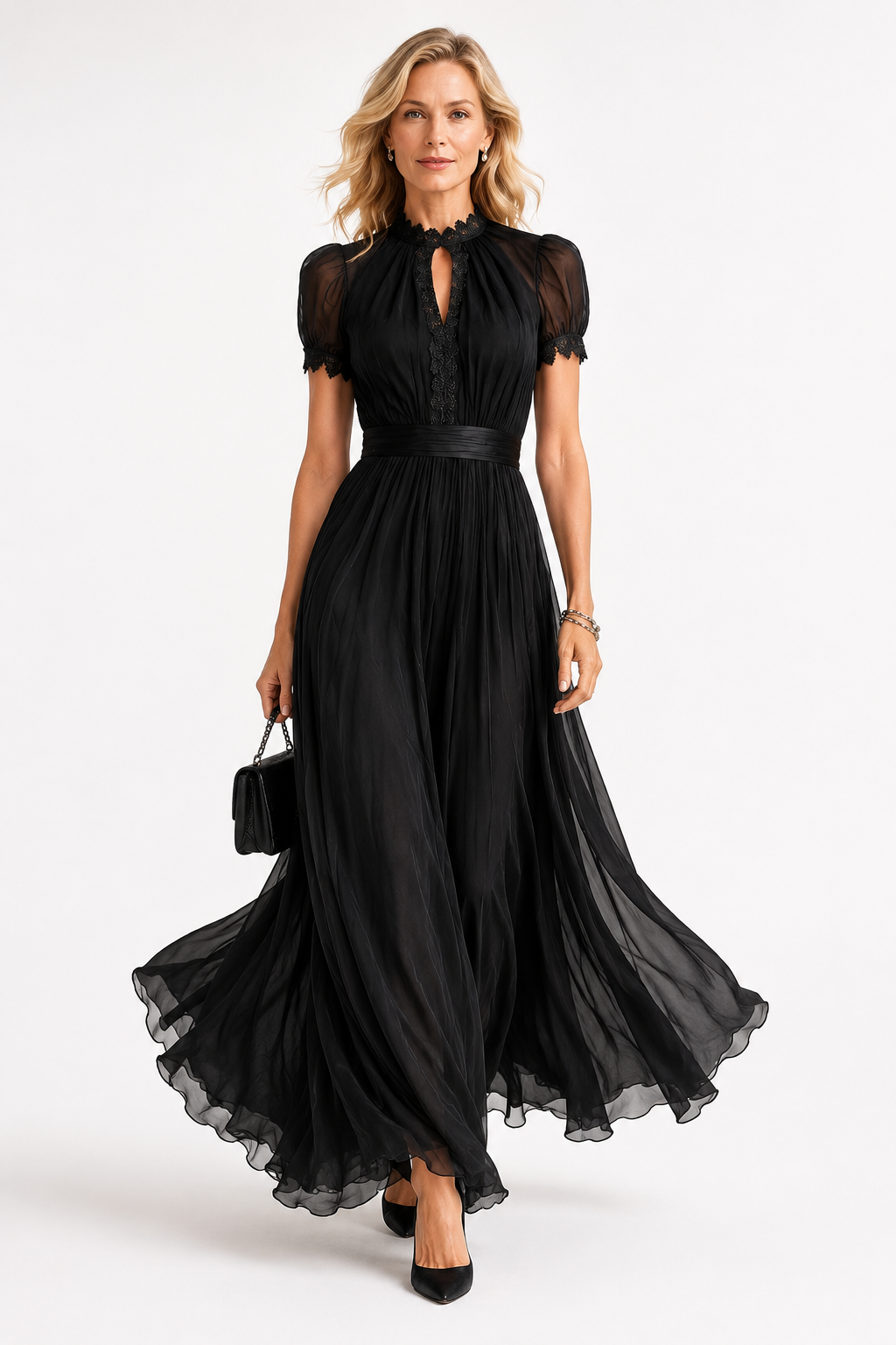 Rivana – Maxi-Chiffonkleid