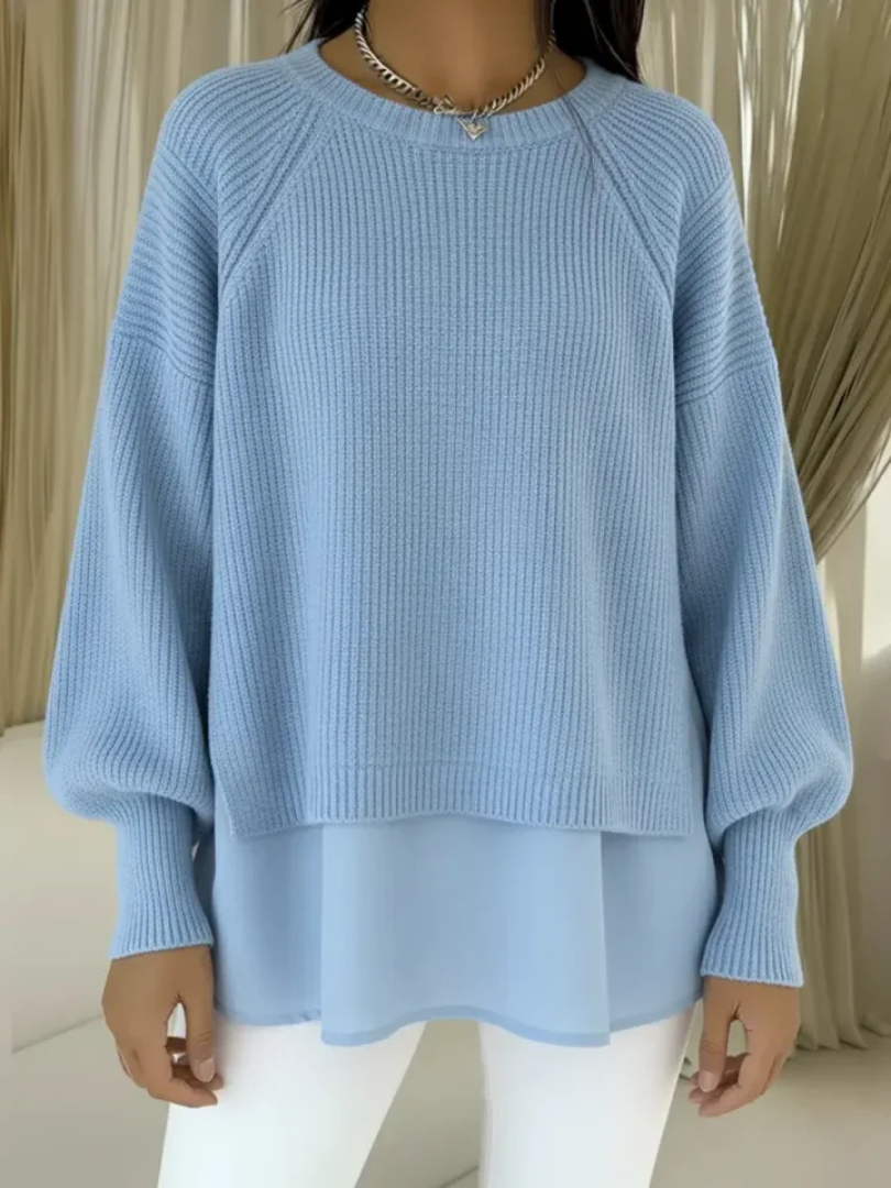 Mireva – Mit Saum in Lagenoptik gestrickter Pullover