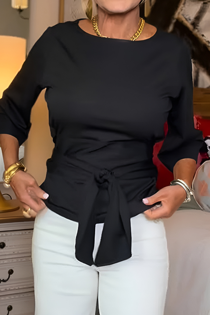 Novira – gewebtes Top mit Taillenknoten