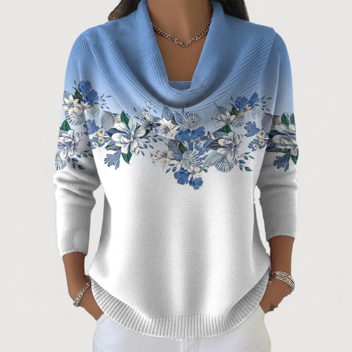 Selora – Weit geschnittener Baumwollstrickpullover mit hohem Kragen