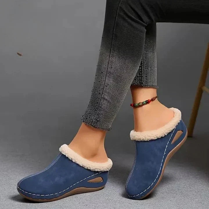 Mireva – weiter Zehenbereich, Fellfutter-Sandalen