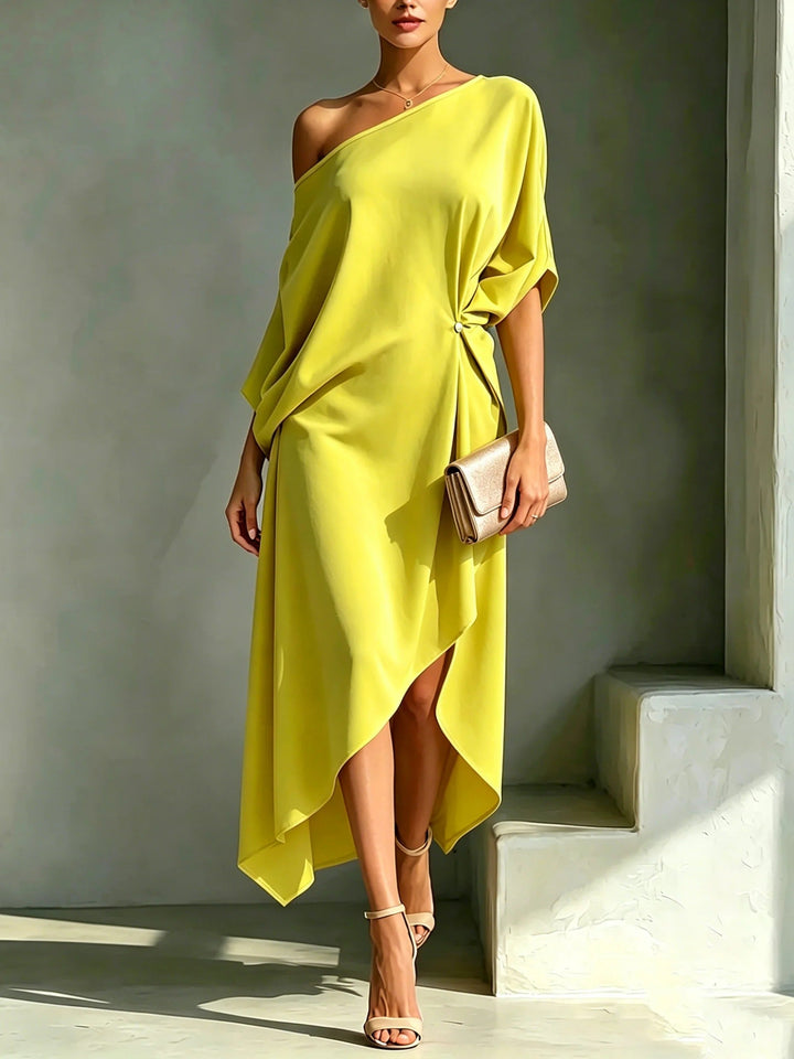 Elyra – Ein-Schulter-Kleid aus Baumwollmischung