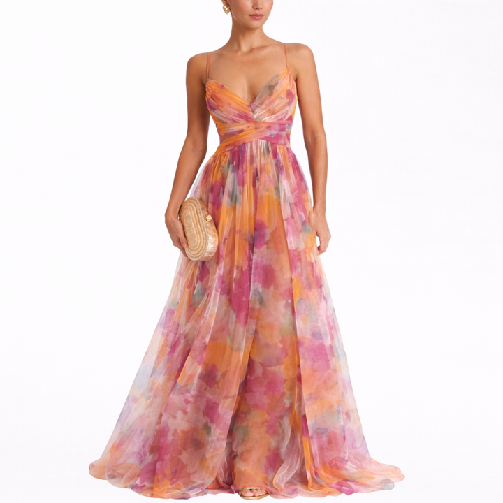 Sevira – Empire-Taille Chiffon-Maxikleid