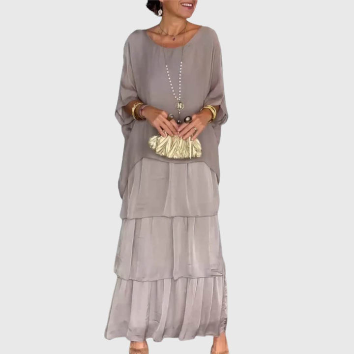 Avalen – Rüschen-Detail Webware-Maxikleid
