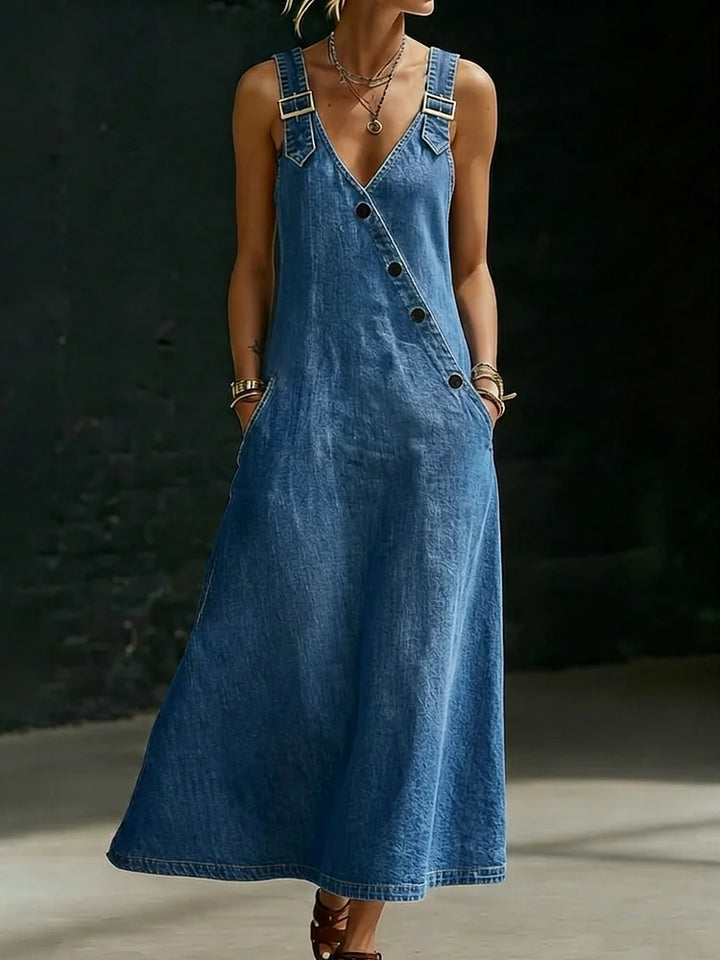 Elyra – Denimkleid mit Knopfleiste