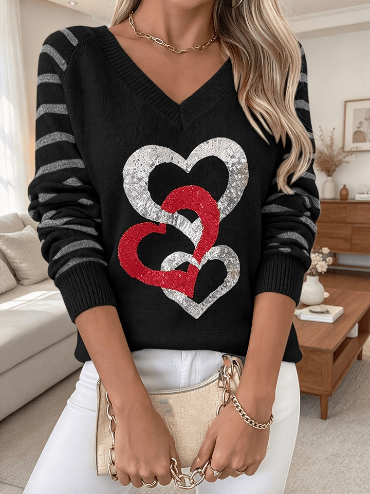 Velara – Strickpullover mit Paillettenbesatz