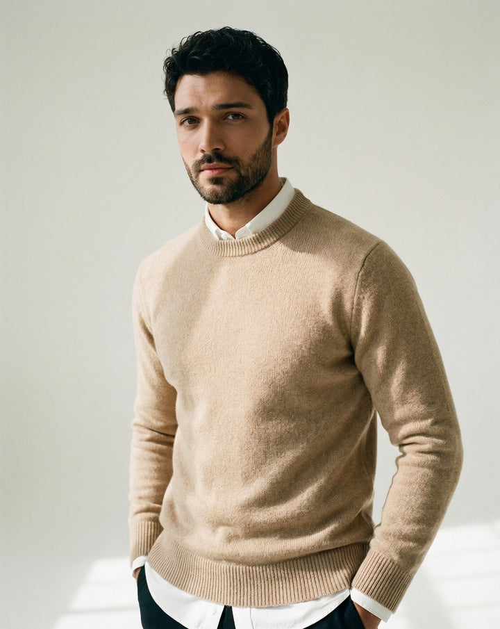 Fein gestrickter Kaschmir-Mischpullover