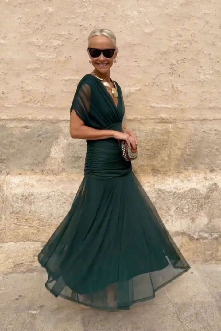 Veyla – V-Ausschnitt-Maxikleid