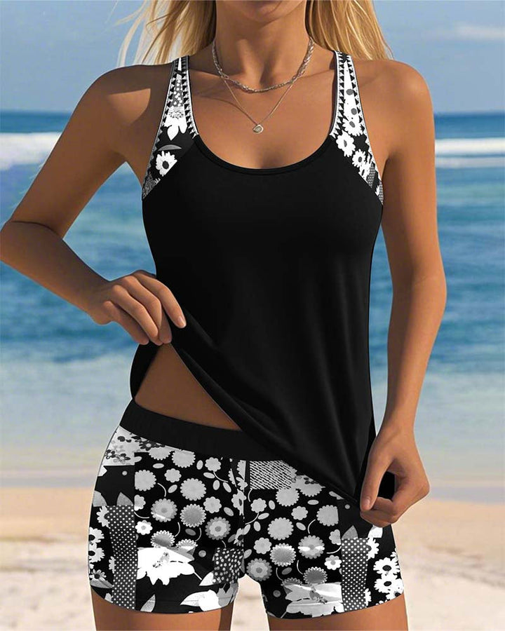 Kireya – Schnell trocknendes Strick-Schwimmset mit Tanktop und Shorts