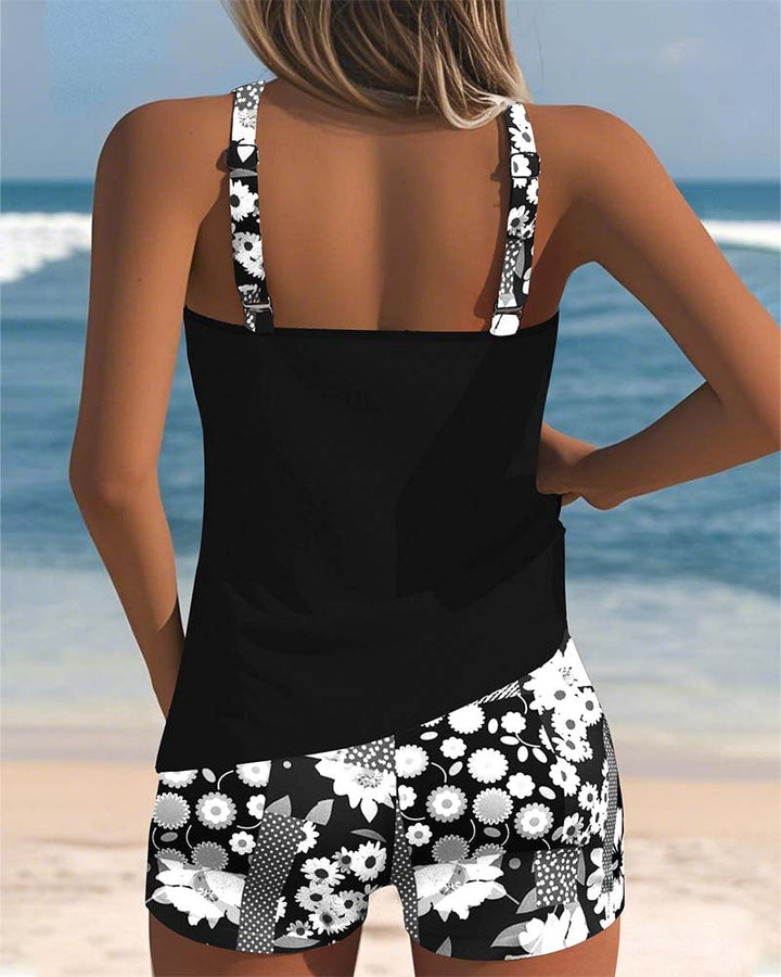 Kireya – Schnell trocknendes Strick-Schwimmset mit Tanktop und Shorts