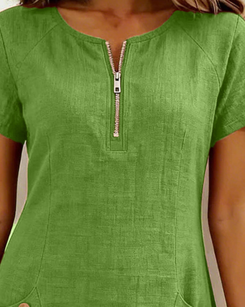Renavi – A-Linienkleid aus Baumwoll-Leinen