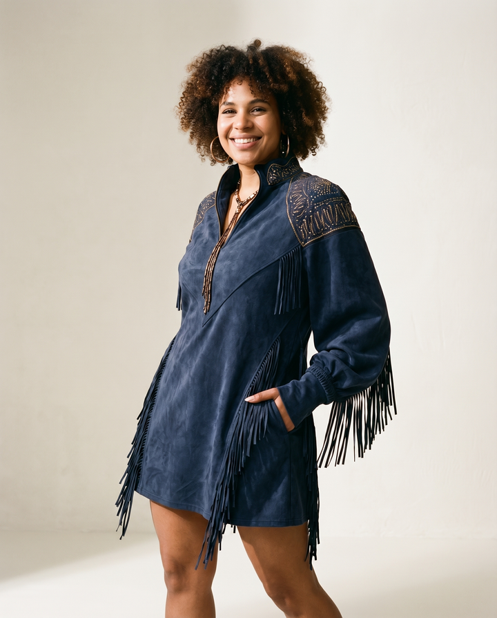 Nivora – drapiertes gewebtes Minikleid