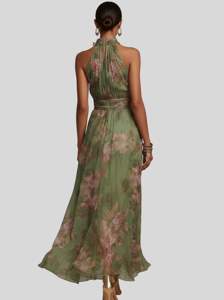 Nivara – Neckholder-Blumenmusterkleid