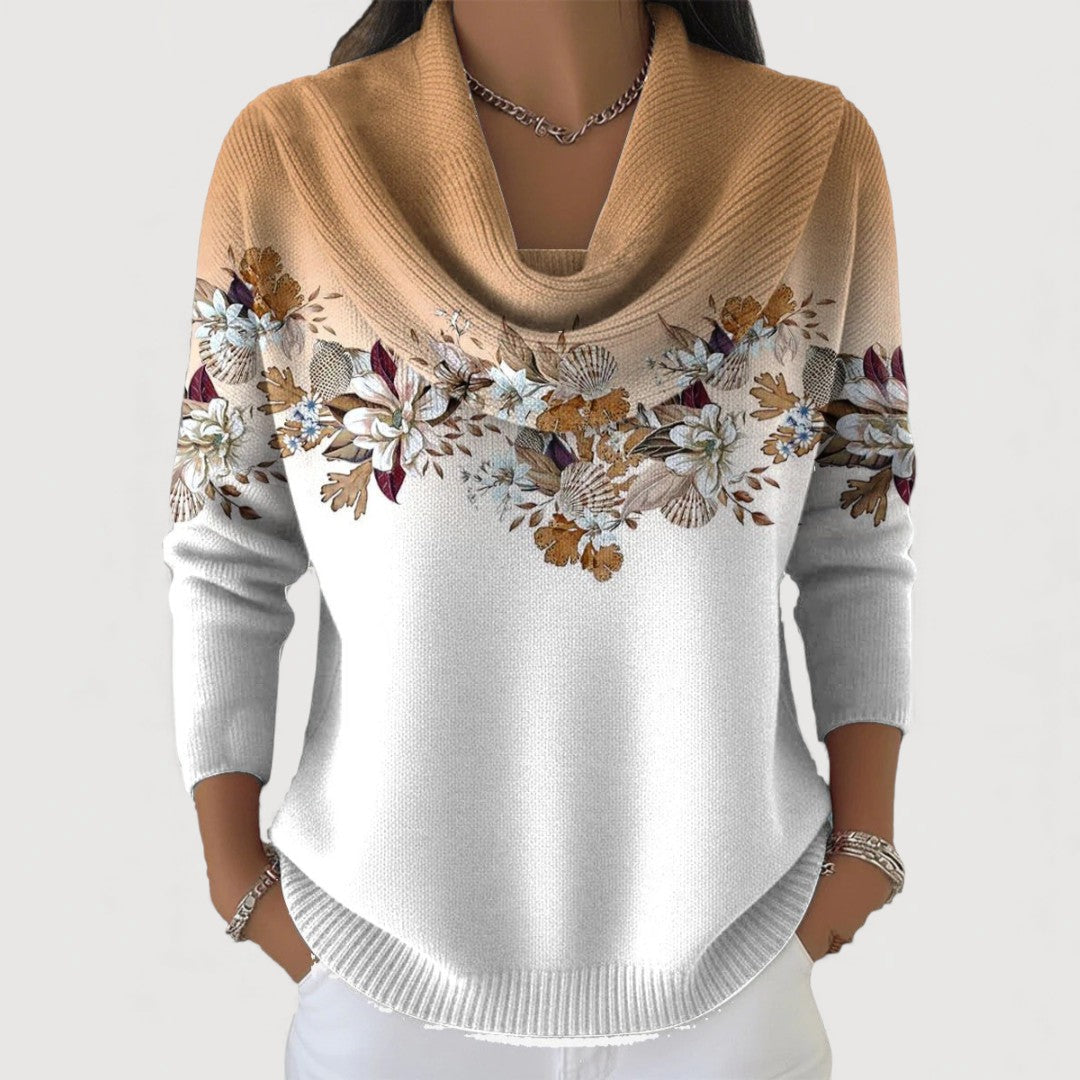 Selora – Weit geschnittener Baumwollstrickpullover mit hohem Kragen