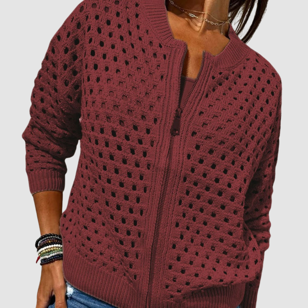 Nevara – Strickjacke mit Frontreißverschluss