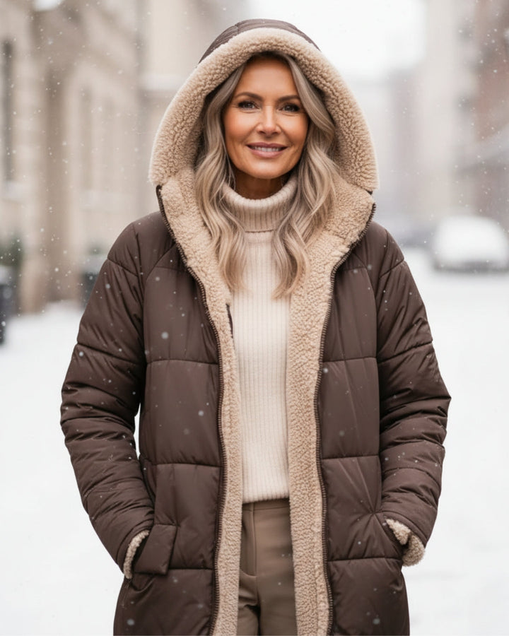 Arlise – Wende-Mantel mit Sherpa-Futter