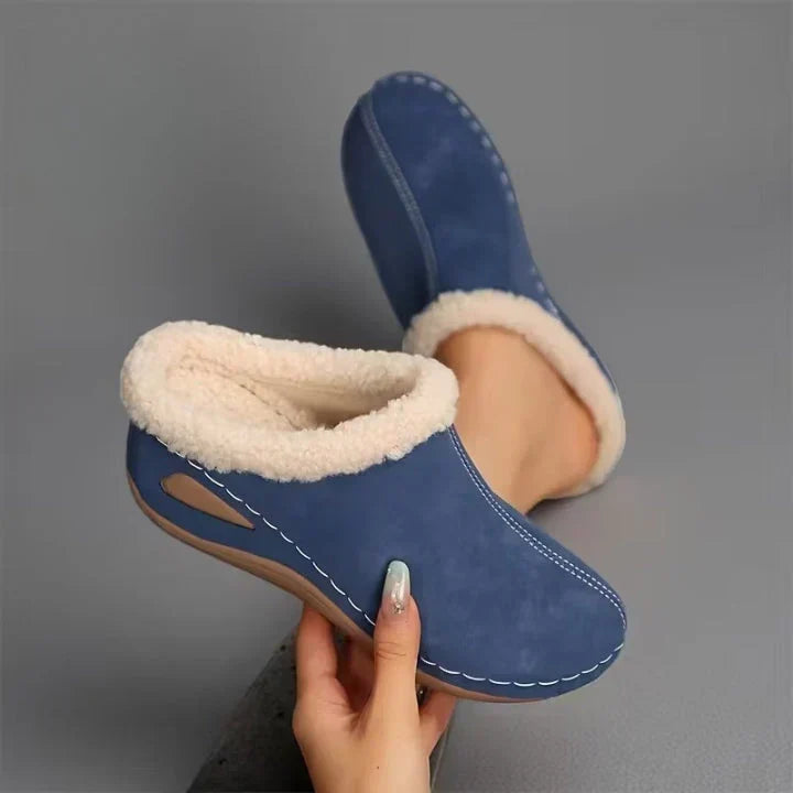 Mireva – weiter Zehenbereich, Fellfutter-Sandalen