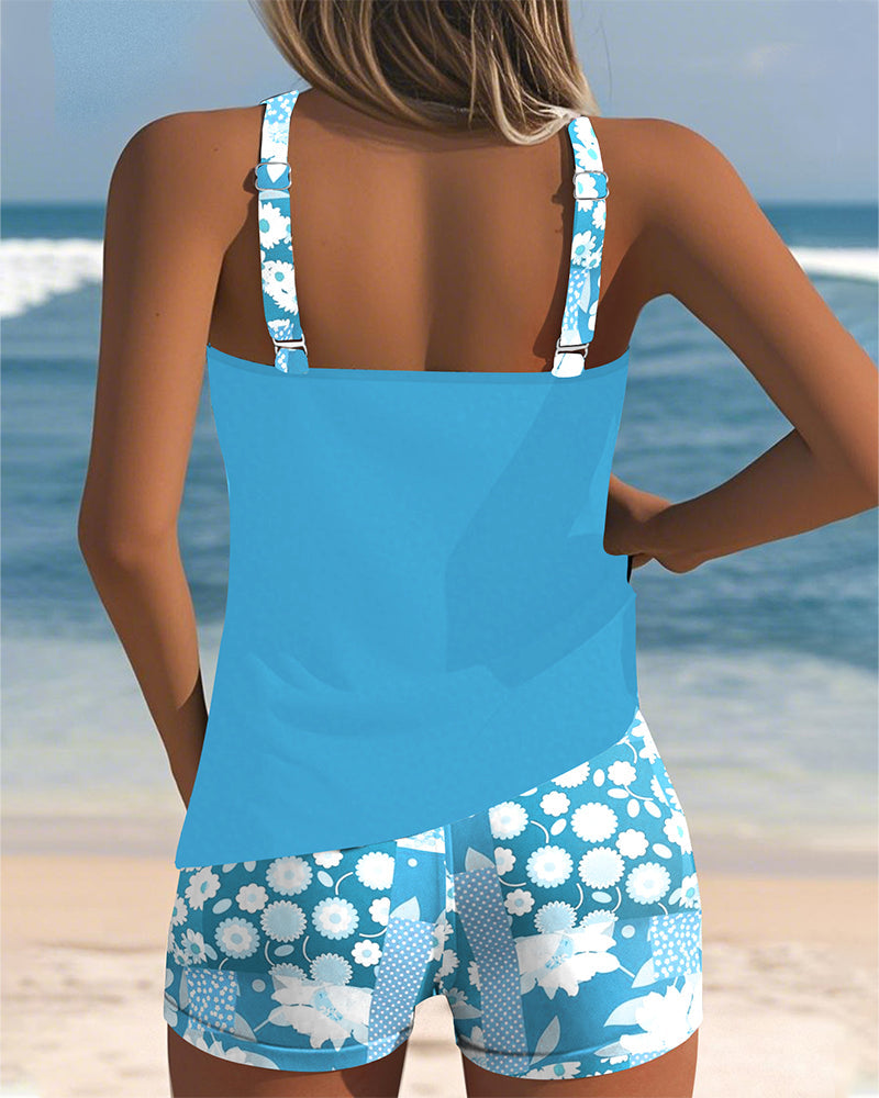 Kireya – Schnell trocknendes Strick-Schwimmset mit Tanktop und Shorts