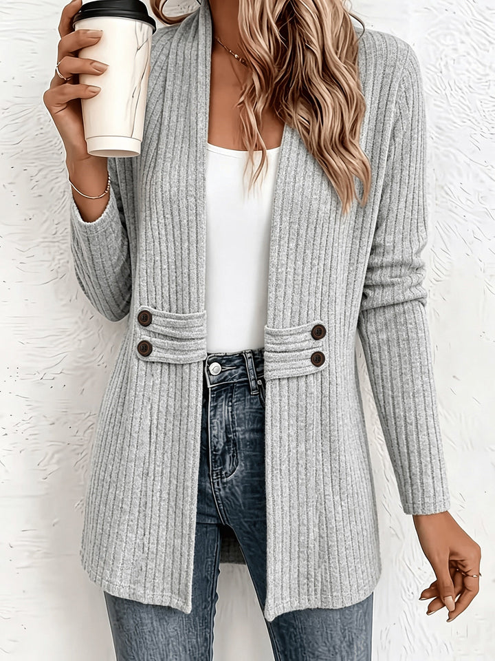 Velira – Doppelreihige Strickjacke
