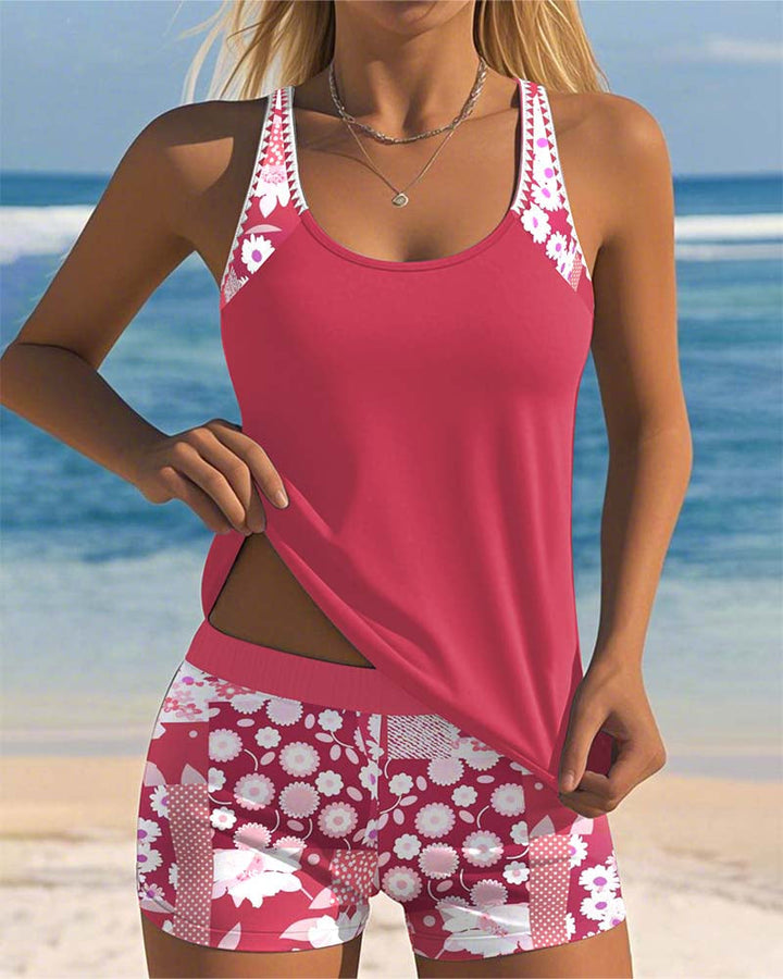 Kireya – Schnell trocknendes Strick-Schwimmset mit Tanktop und Shorts