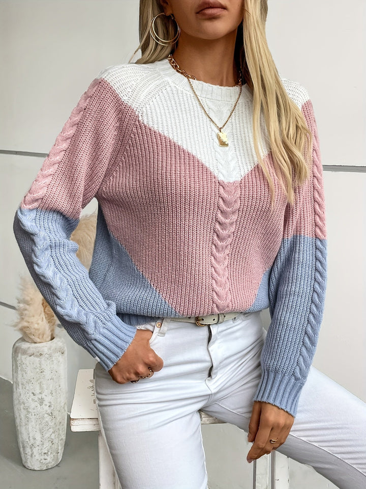 Kevara – Farbblock-Strickpullover