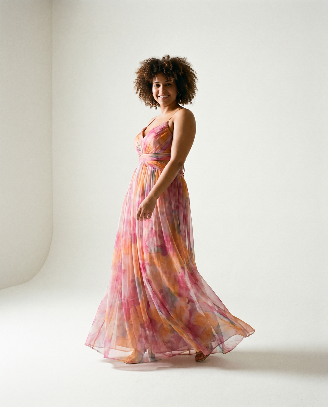 Empire-Taille Chiffon-Maxikleid