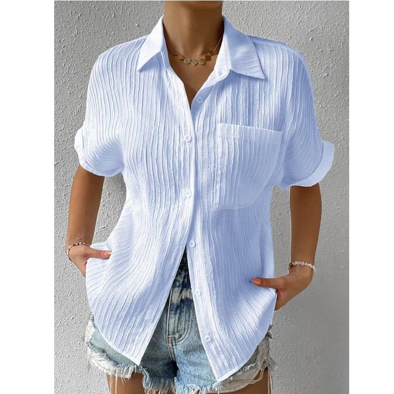 Navira – Bluse aus Baumwollmischung mit Hemdkragen