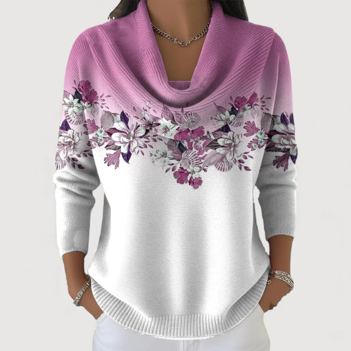 Selora – Weit geschnittener Baumwollstrickpullover mit hohem Kragen