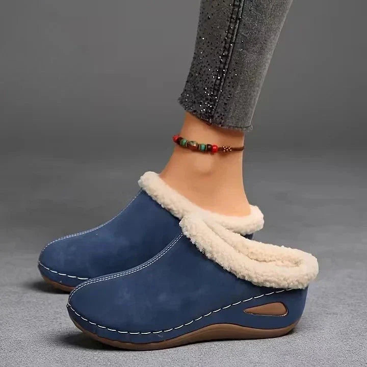 Mireva – weiter Zehenbereich, Fellfutter-Sandalen