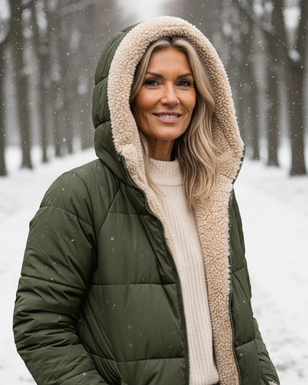 Arlise – Wende-Mantel mit Sherpa-Futter